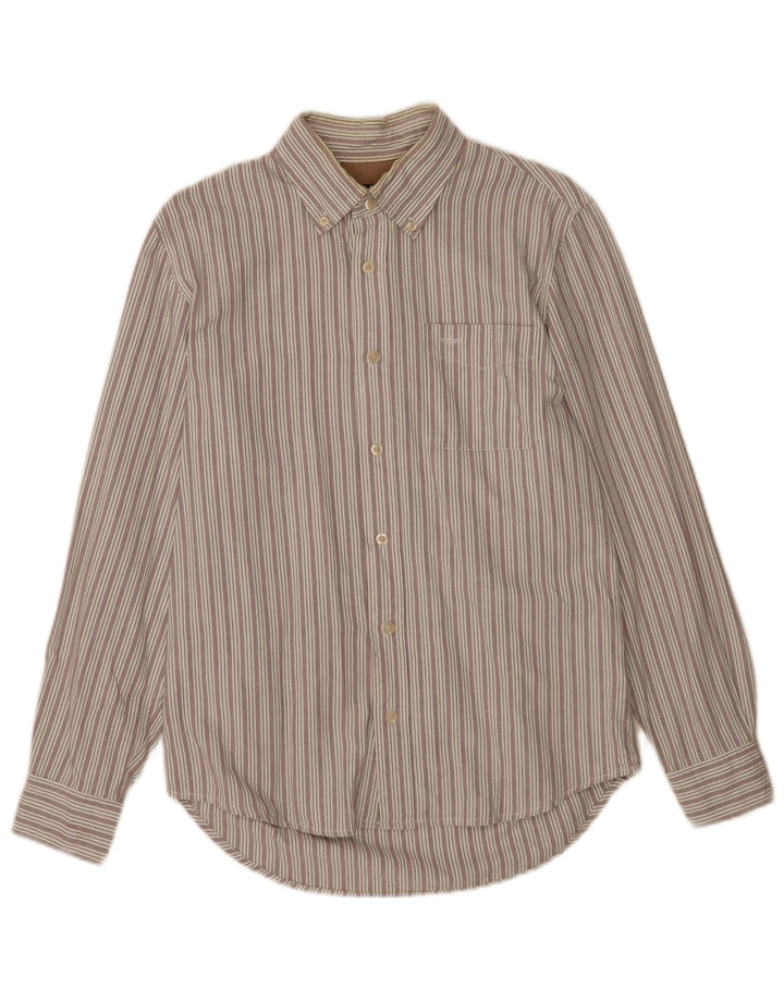 Camisa masculina Dockers tamanho 34/36 algodão listrado branco pequeno