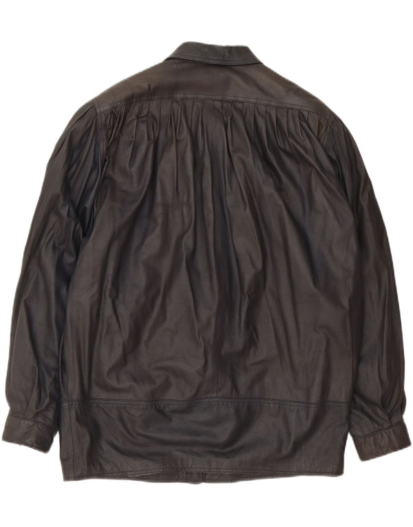 Jaqueta feminina de couro grande CONBIPEL UK 18 XL couro marrom