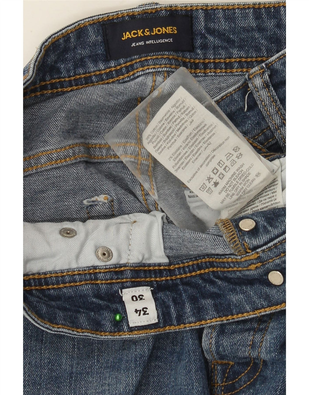 Jeans JACK & JONES masculino slim W34 L30 algodão azul