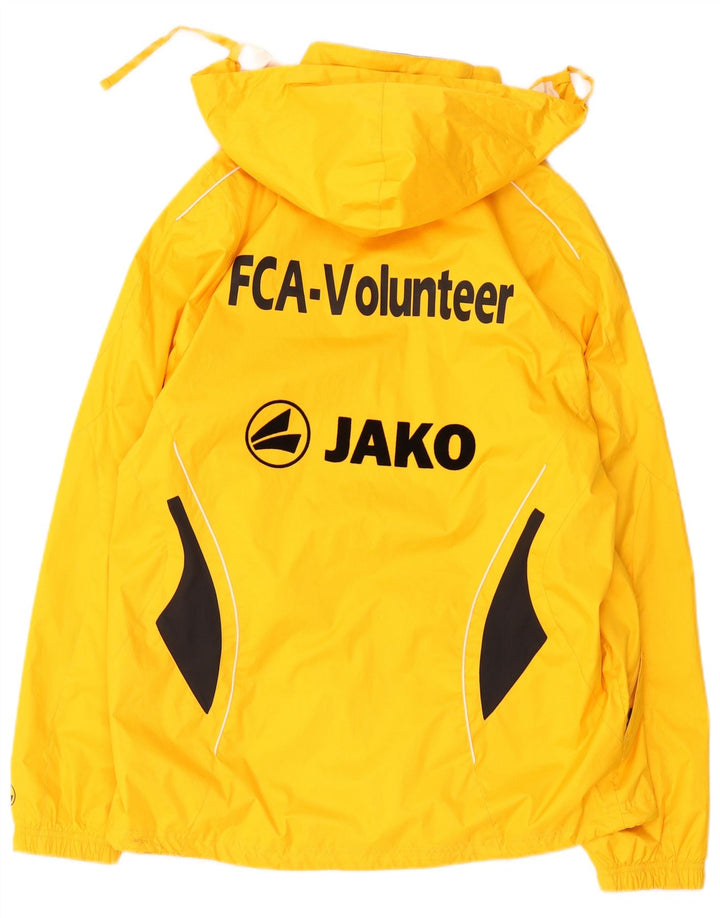 Jako Mens Graphic Hooded Rain Jacket UK 38 Medium Yellow Colourblock