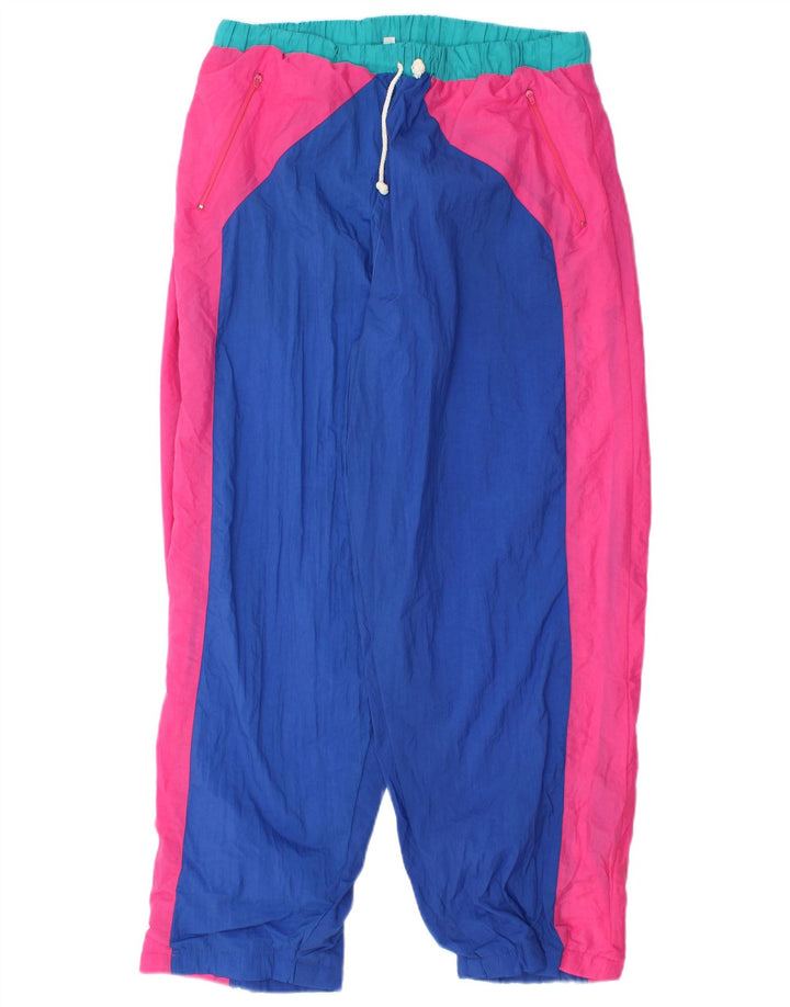 Calça de treino masculina vintage XL Colorblock multicolorido
