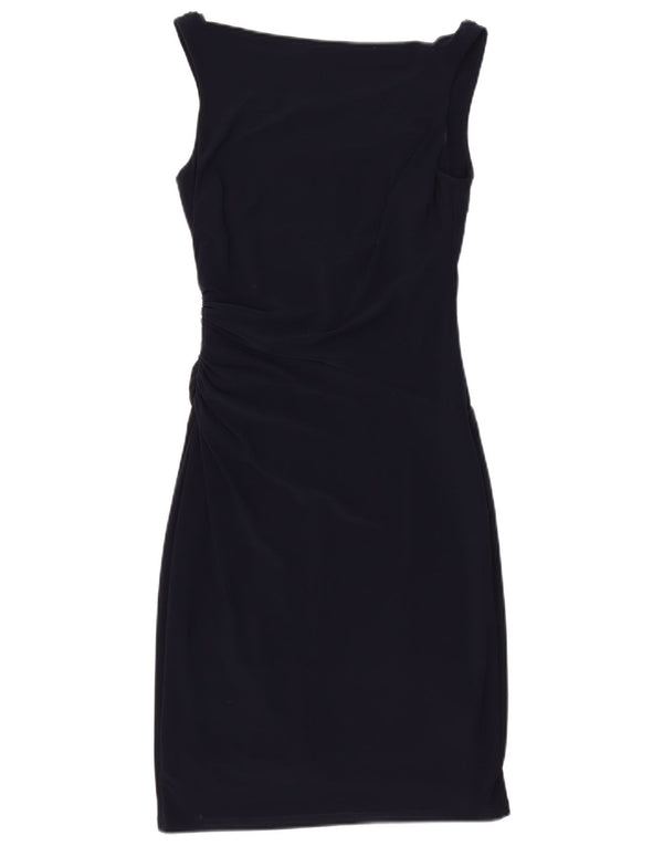 Vestido bodycon feminino sem mangas Ralph Lauren US 2 XS azul marinho poliéster