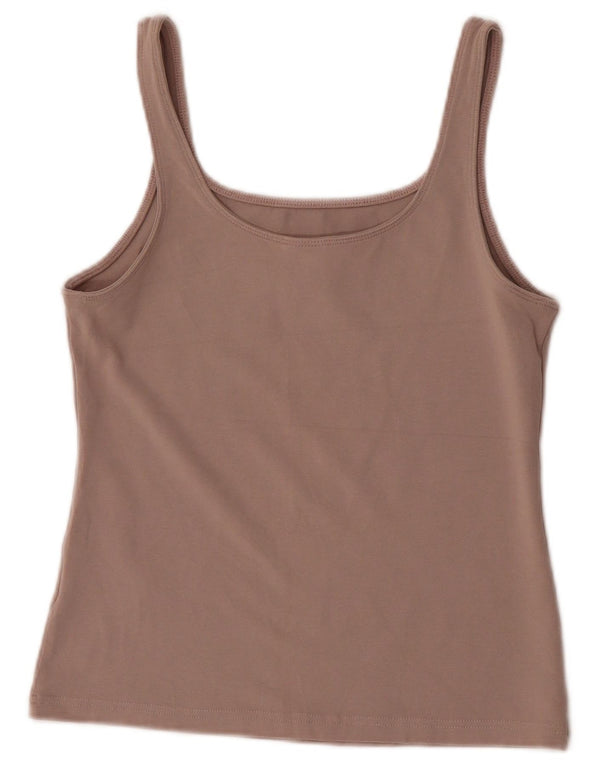 Nike Womens Crop Vest Top UK 12 Médio Cinza Algodão