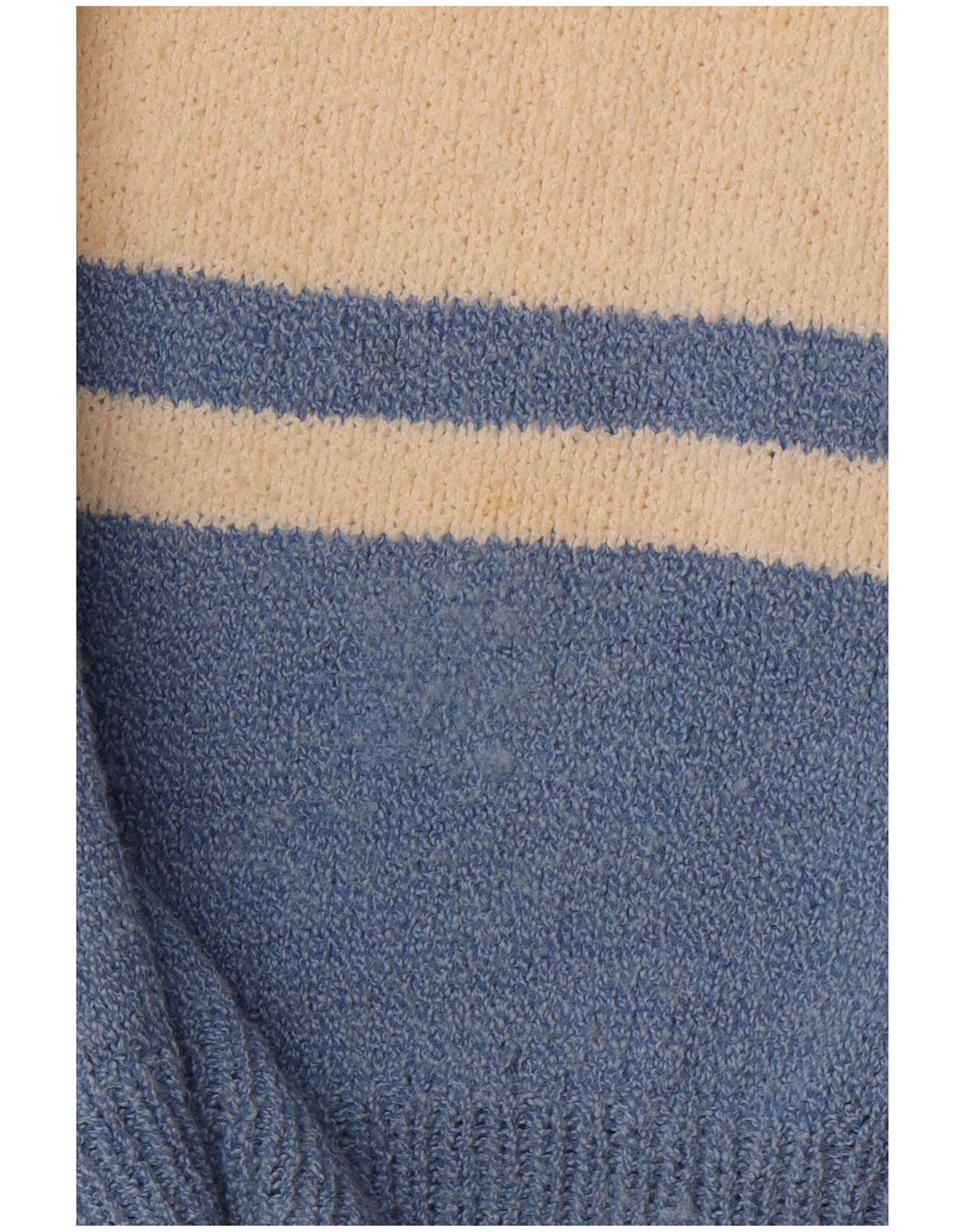 Suéter masculino VINTAGE com decote em V grande bloco colorido azul