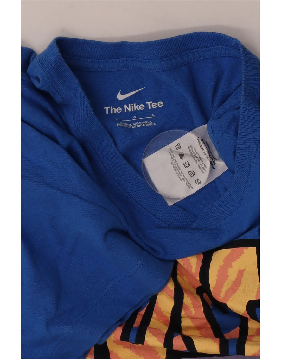 Camiseta Nike masculina gráfica top grande algodão azul