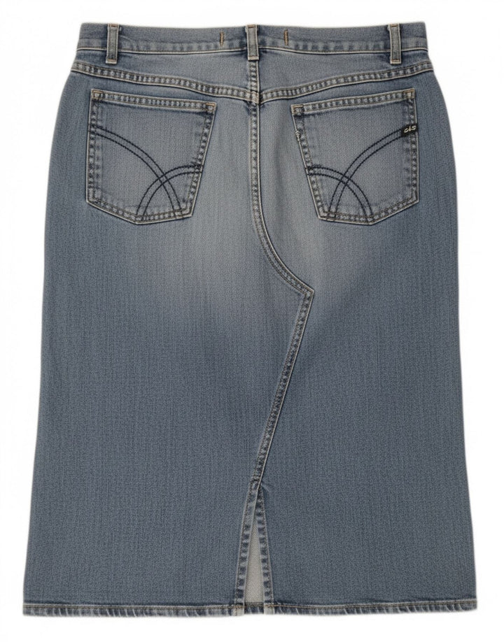 Saia jeans feminina Gas pequena W28 algodão azul