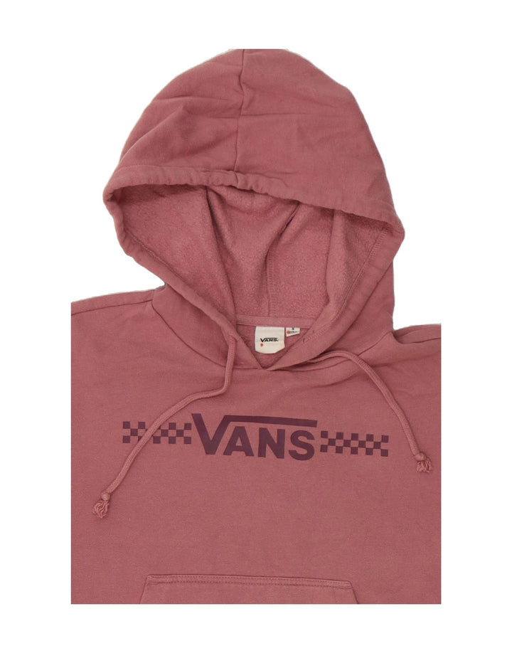 VANS Womens Oversized Crop Graphic Hoodie Jumper UK 10 Small Pink Cotton Vintage Vans and Second-Hand Vans from Messina Hembry 