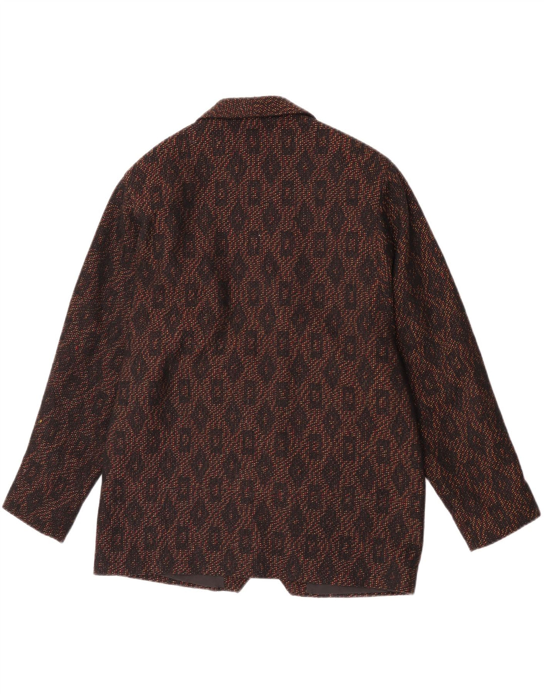 Jaqueta blazer feminina vintage com peito duplo Reino Unido 16 grande estampa animal marrom