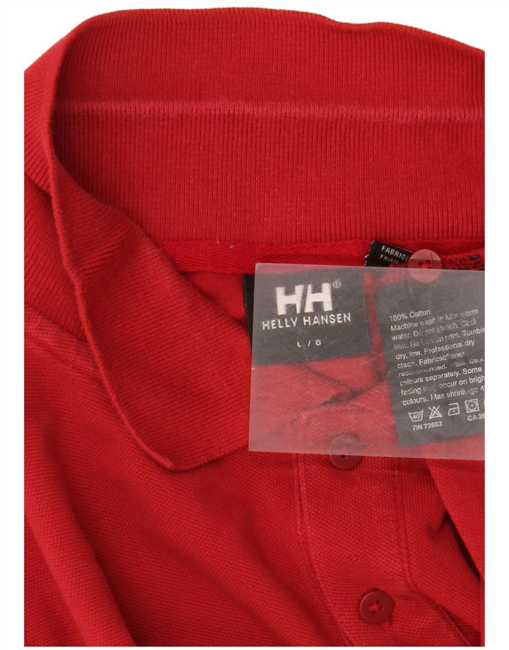 Camisa polo masculina Helly Hansen grande algodão vermelho