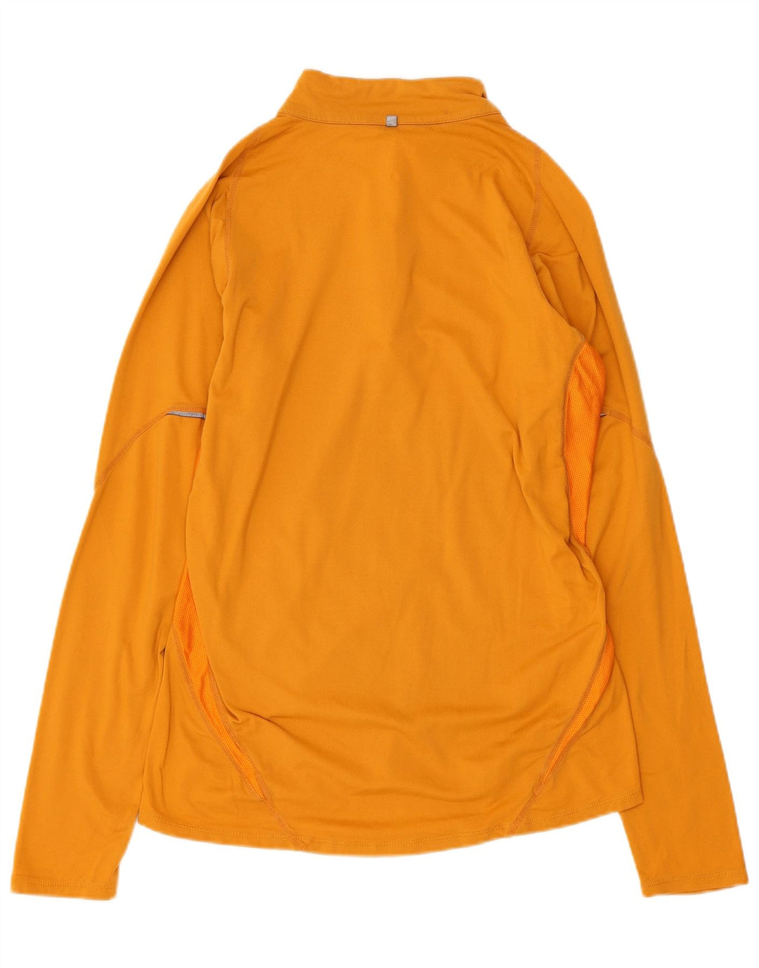 NIKE Womens Dri Fit Zip Neck Pullover Treino Top Reino Unido 10 Pequeno Amarelo