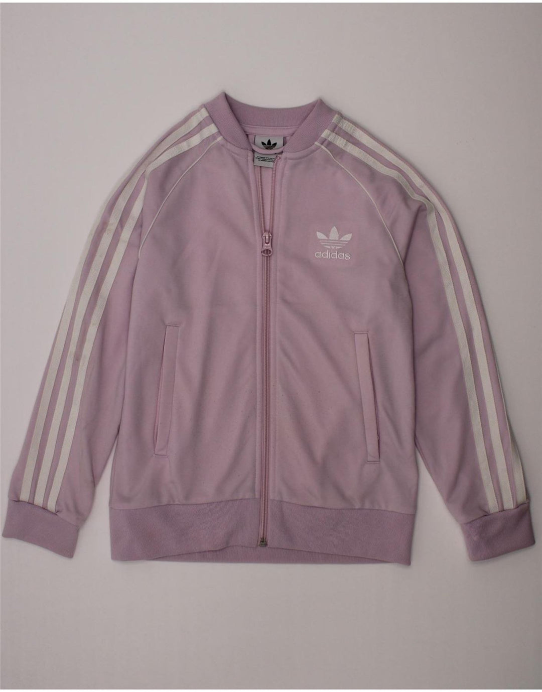 ADIDAS Meninas Tracksuit Top Jacket 7-8 Anos Roxo Poliéster