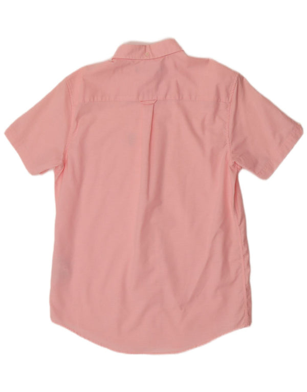 Camisa masculina de manga curta Ben Sherman de algodão rosa médio