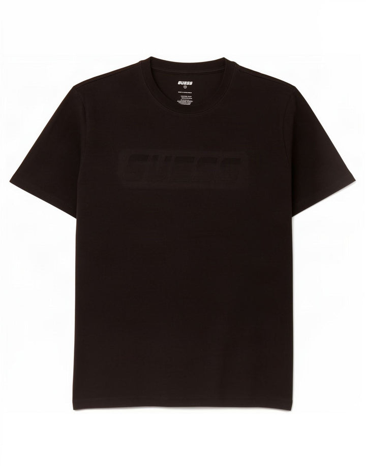 Guess Camiseta masculina gráfica Top médio algodão preto