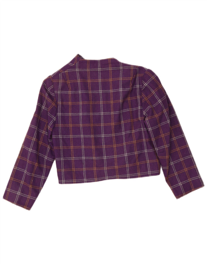 Jaqueta Bolero feminina VINTAGE UK 10 pequena xadrez roxa