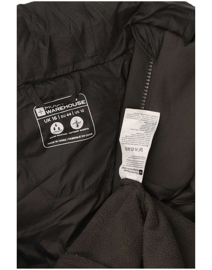 Jaqueta corta-vento feminina com capuz Mountain Warehouse Reino Unido 16 grande cáqui