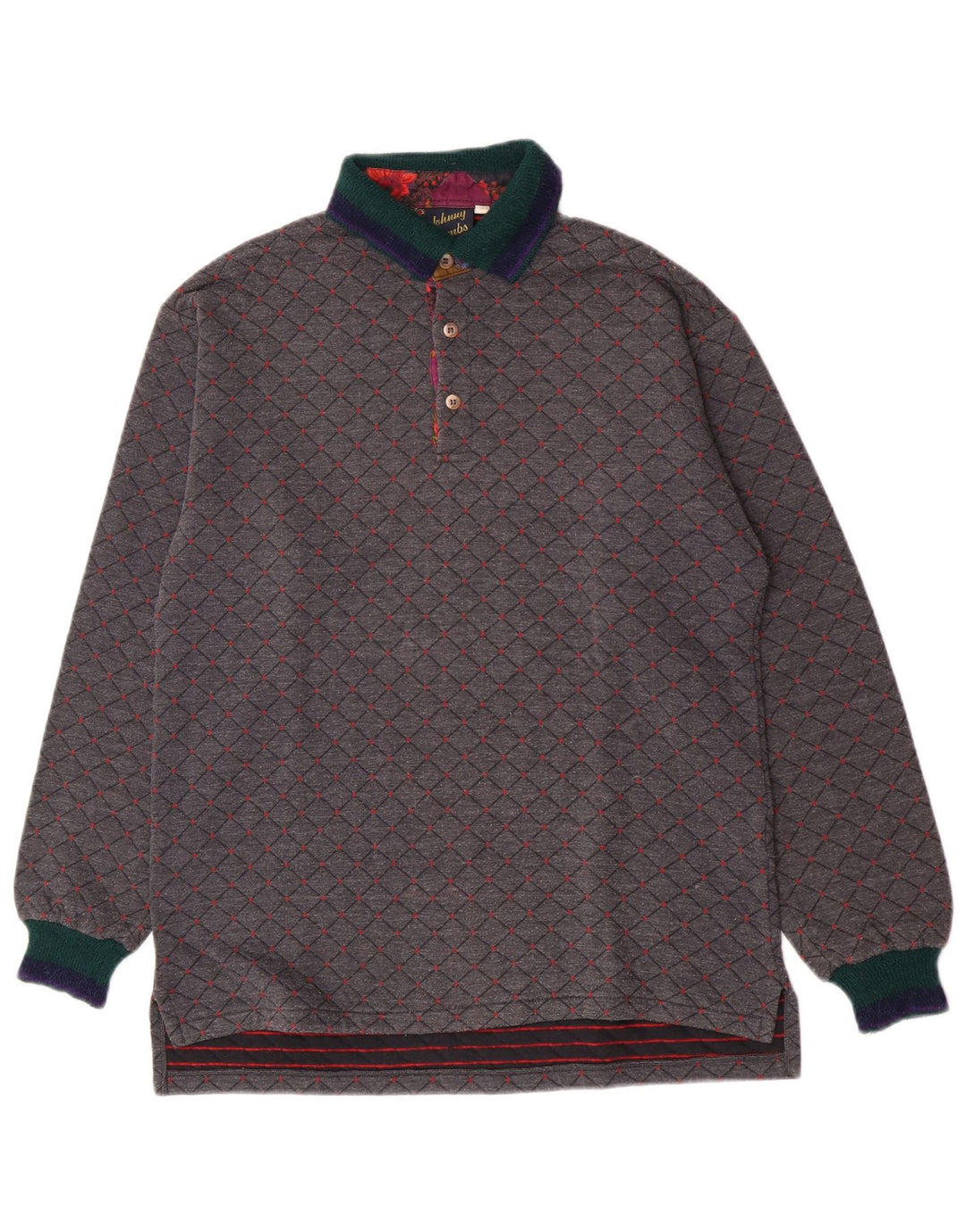 Camisa polo masculina de rugby Johnny Lambs IT 50 cinza médio argyle/diamante