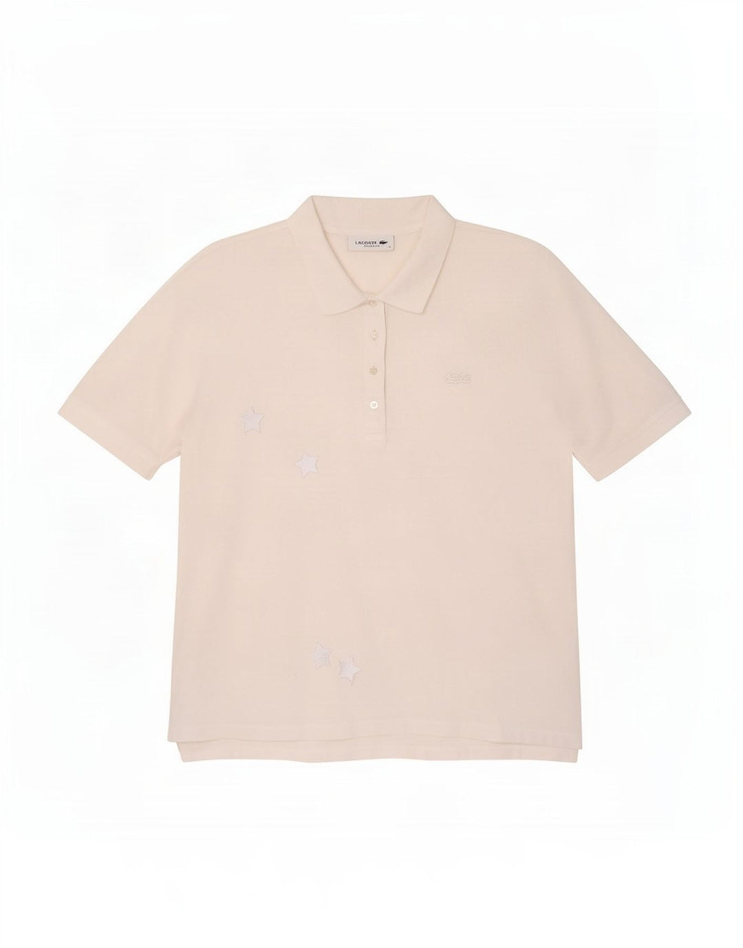 Camisa polo feminina Lacoste Relaxed Fit UK 14 médio algodão branco
