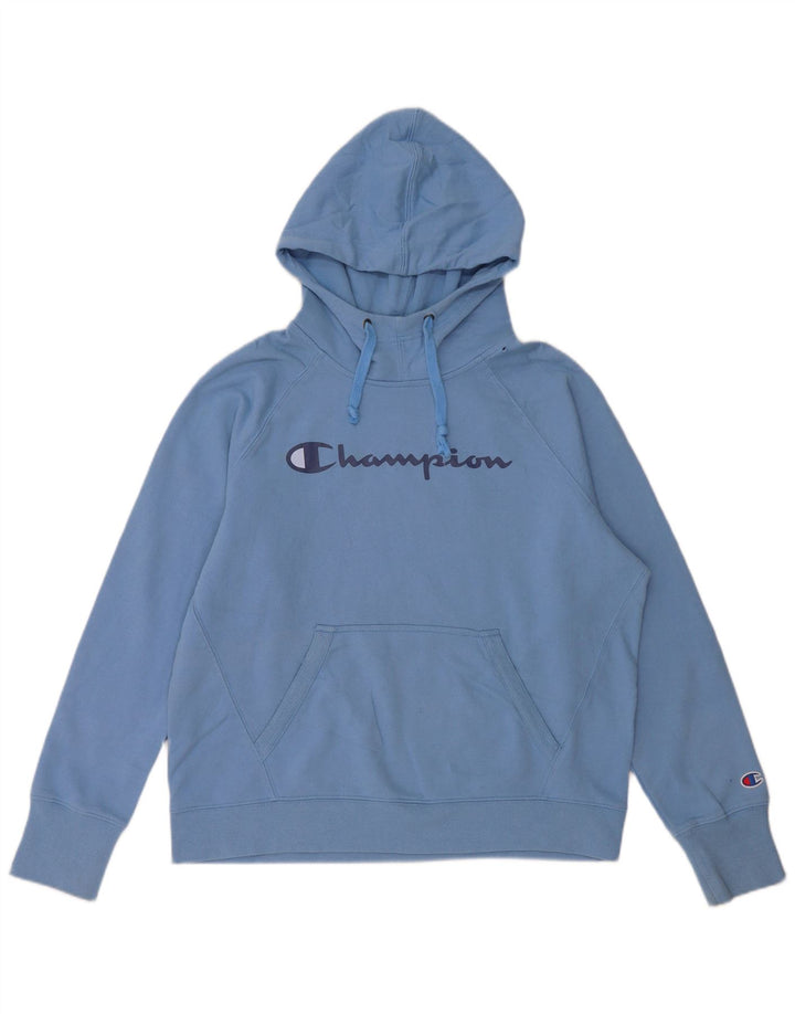 Jumper com capuz gráfico masculino Champion azul médio