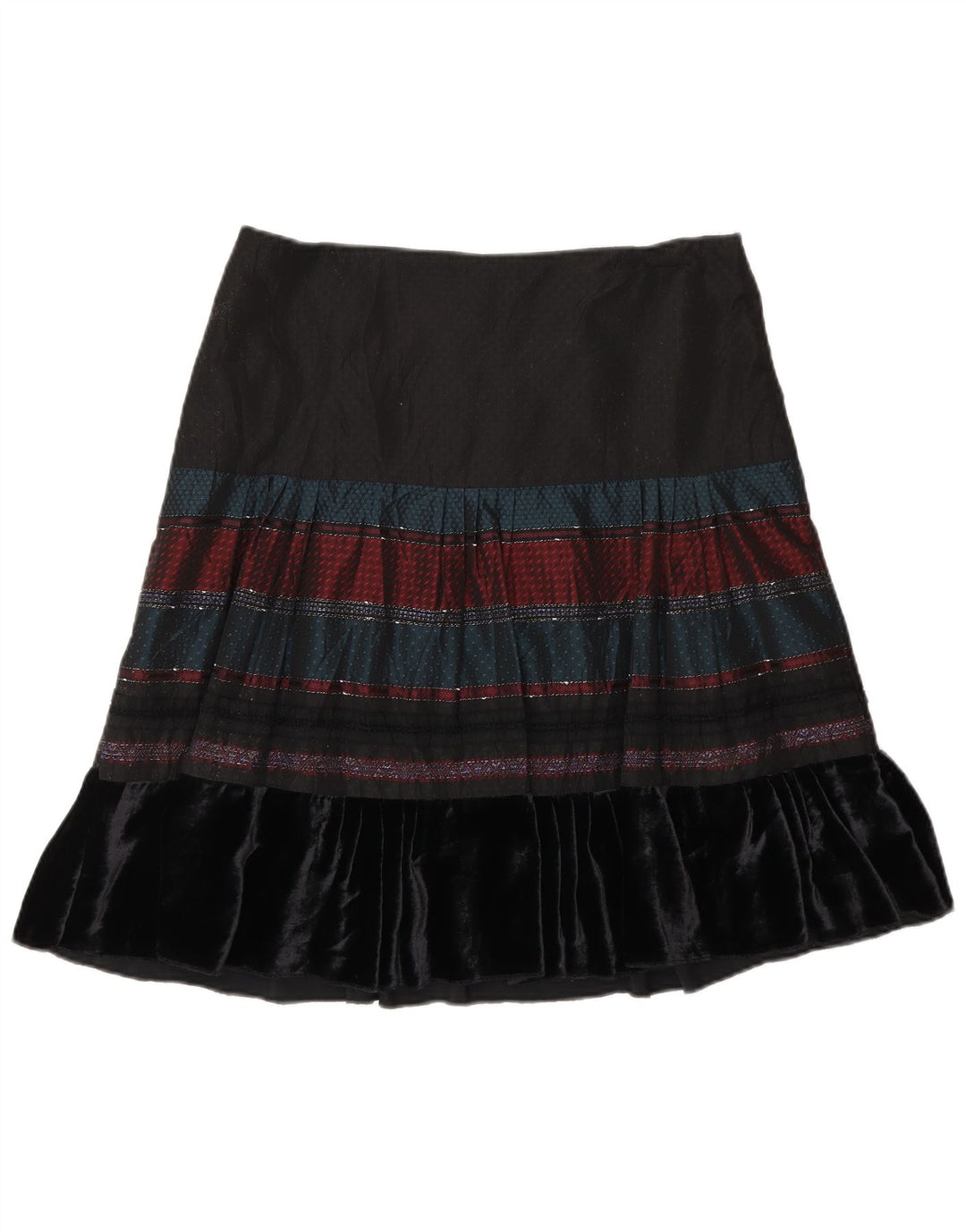 Saia feminina Benetton A-Line W30 listrada preta média