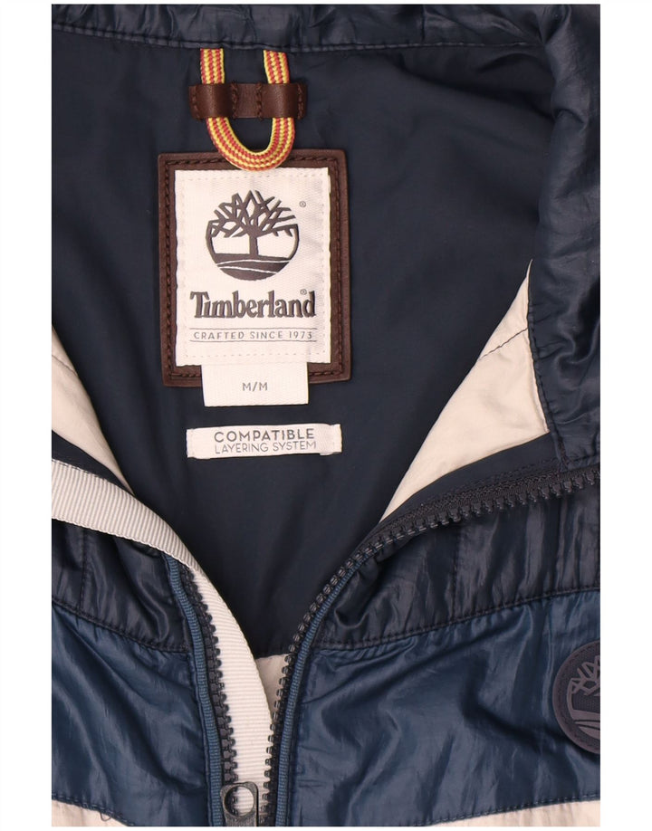 Colete acolchoado masculino Timberland UK 38 poliéster colorblock branco médio