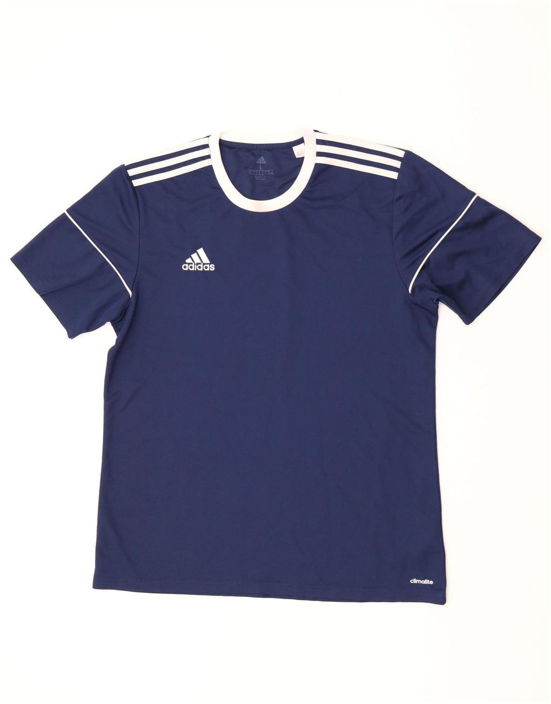 Camiseta Adidas Masculina Climalite Top Grande Azul Marinho Colorblock Poliéster