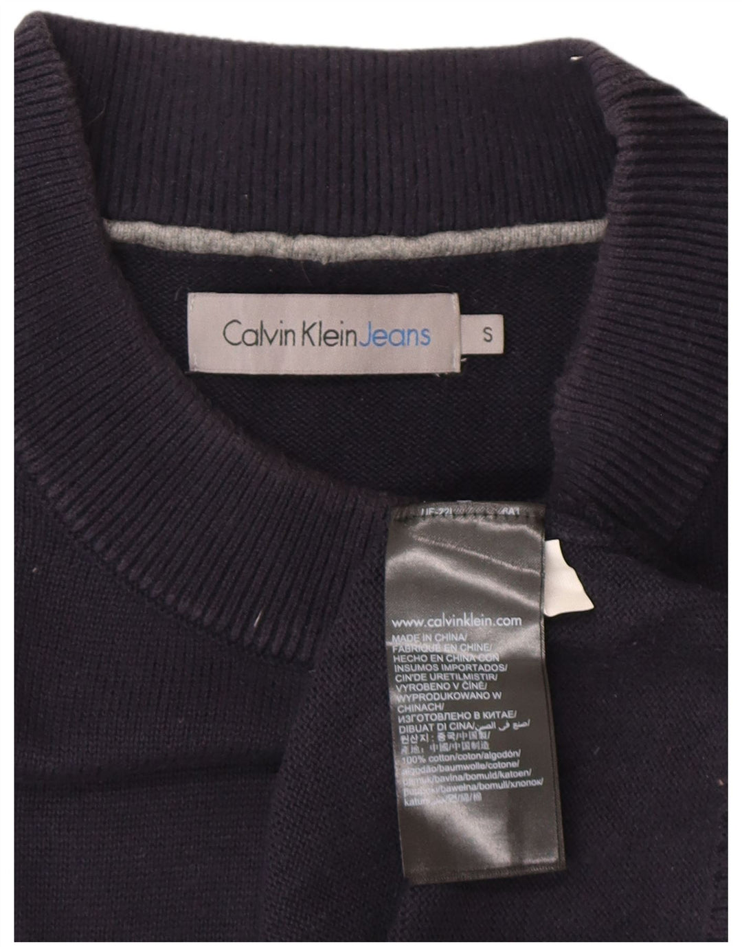 Suéter masculino Calvin Klein Jeans com gola redonda pequeno azul marinho