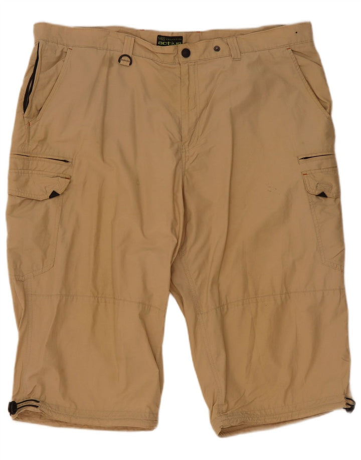 Shorts cargo masculino Marks & Spencer W44 2XL algodão bege