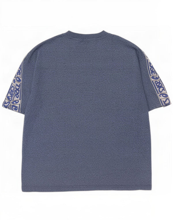 Camiseta masculina Asics Regular Graphic Top grande bloco colorido azul