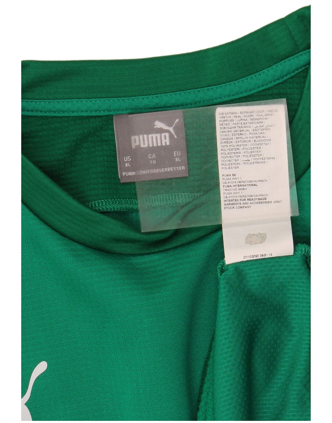 Puma Masculino Top Manga Longa XL Verde Colourblock Poliéster