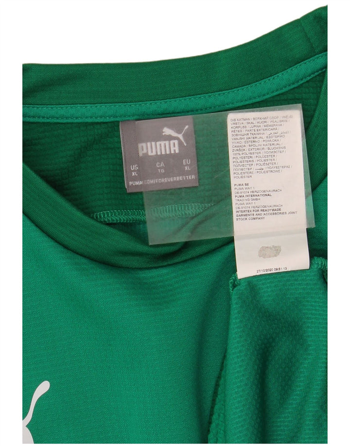 Puma Masculino Top Manga Longa XL Verde Colourblock Poliéster