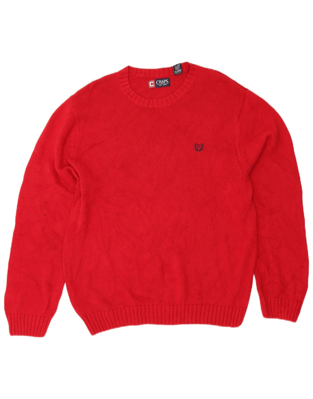 Suéter masculino Chaps com gola redonda, grande algodão vermelho