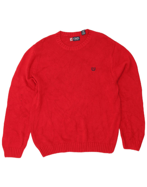 Suéter masculino Chaps com gola redonda, grande algodão vermelho