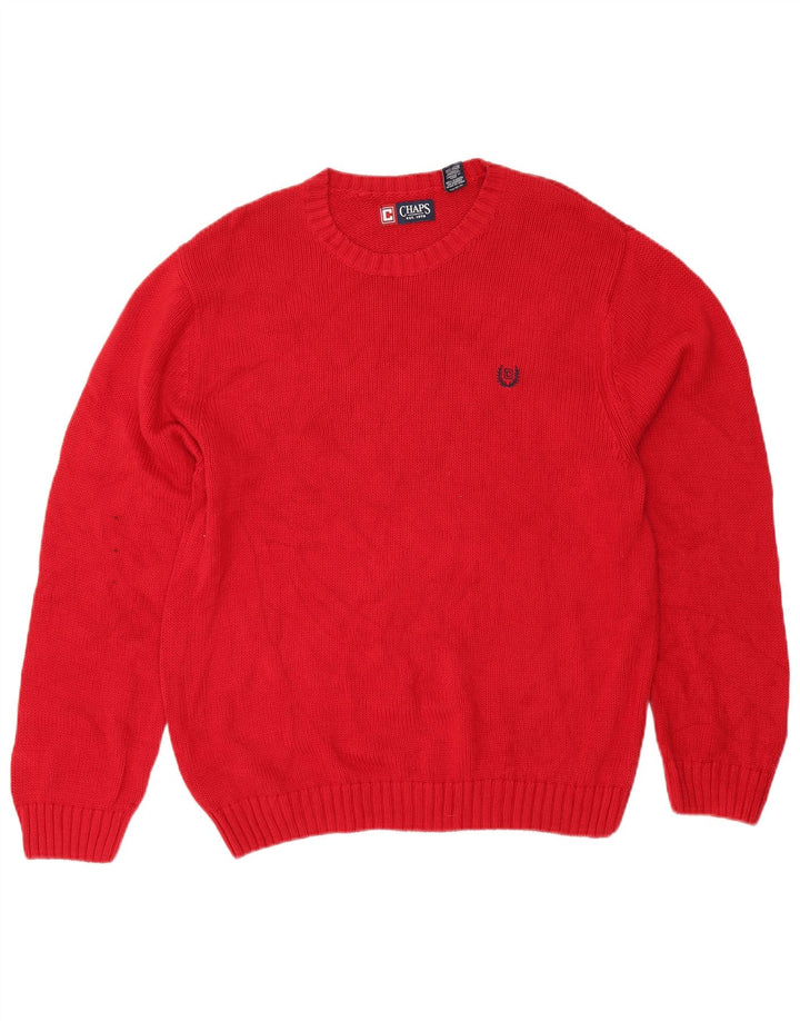 Suéter masculino Chaps com gola redonda, grande algodão vermelho