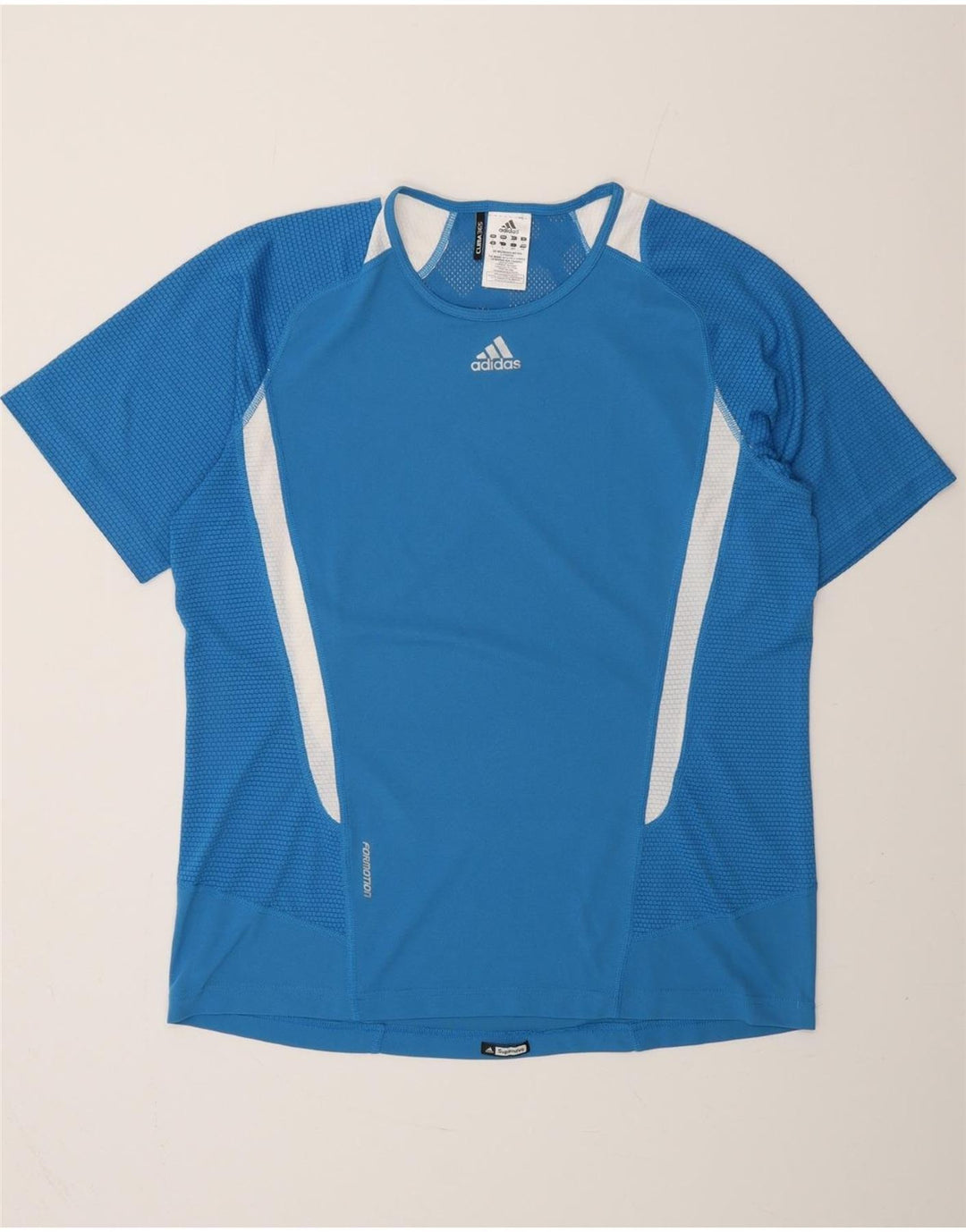 ADIDAS Mens Clima 365 Camiseta Top Grande Azul Colorblock Poliéster