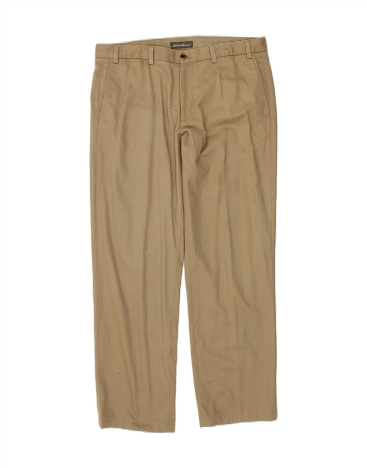EDDIE BAUER Mens Straight Chino Trousers W36 L32  Beige Cotton Vintage Eddie Bauer and Second-Hand Eddie Bauer from Messina Hembry 