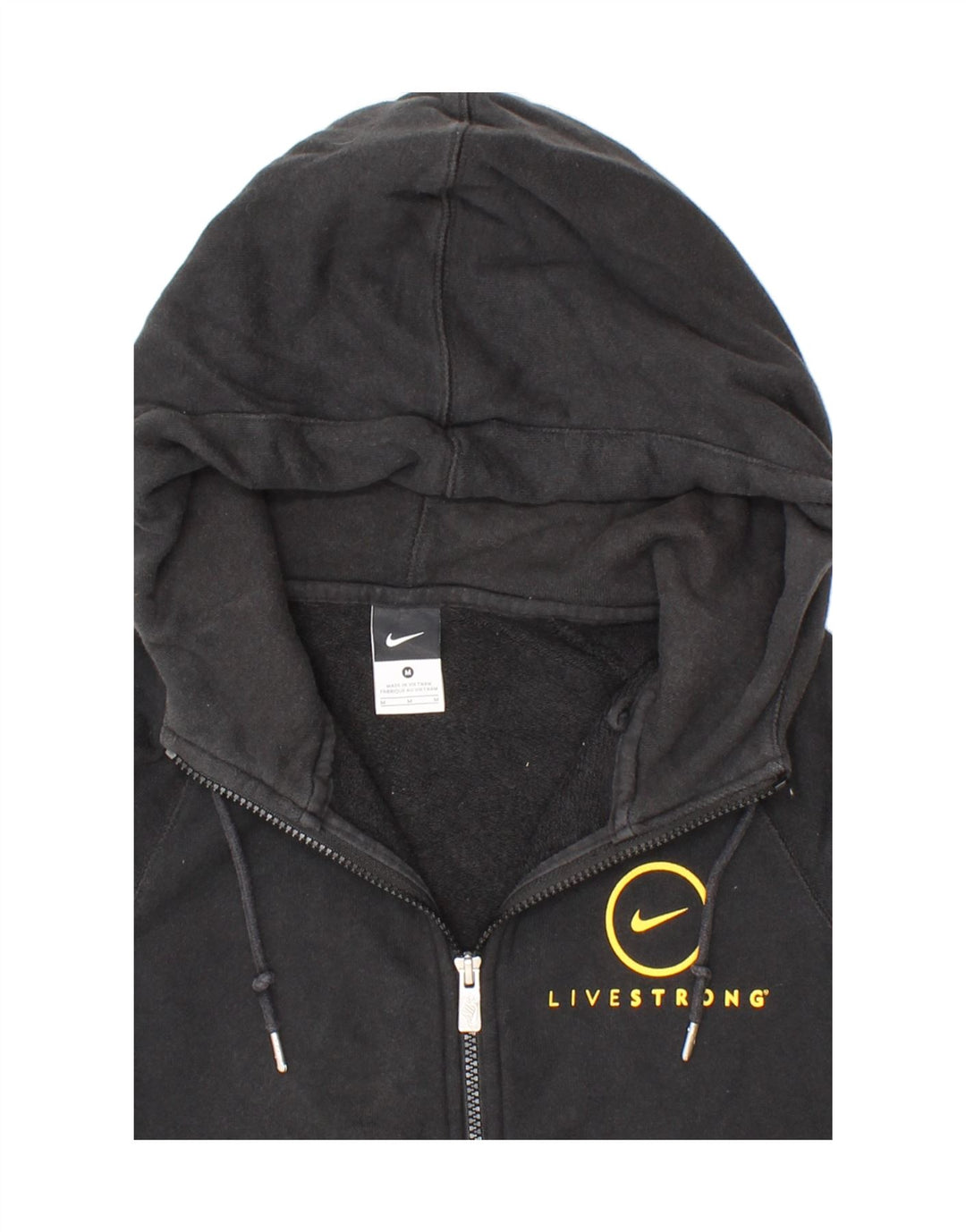 NIKE Womens Zip Hoodie Sweater UK 14 Medium Black Cotton Vintage Nike and Second-Hand Nike from Messina Hembry 