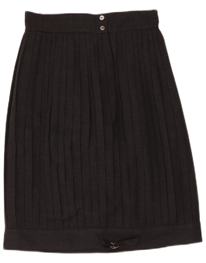 Saia plissada feminina vintage IT 42 médio W26 preta