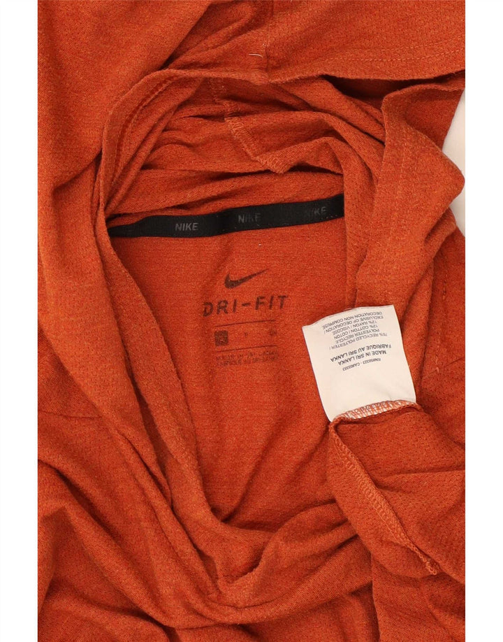Top masculino Nike com capuz manga comprida pequeno poliéster laranja