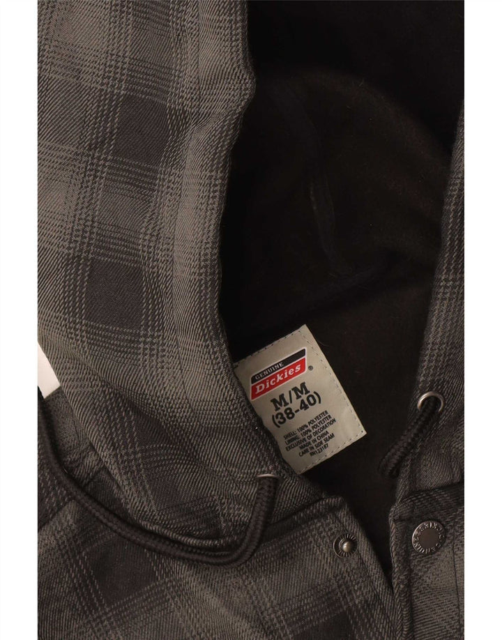 Camisa masculina de lenhador com capuz Dickies Reino Unido 38/40 poliéster xadrez cinza médio
