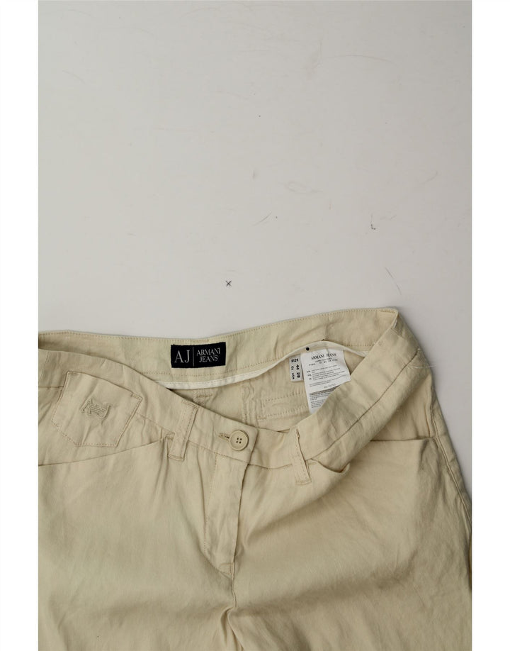 ARMANI Womens Slim Casual Trousers W28 L23 Off White Linen Vintage Armani and Second-Hand Armani from Messina Hembry 