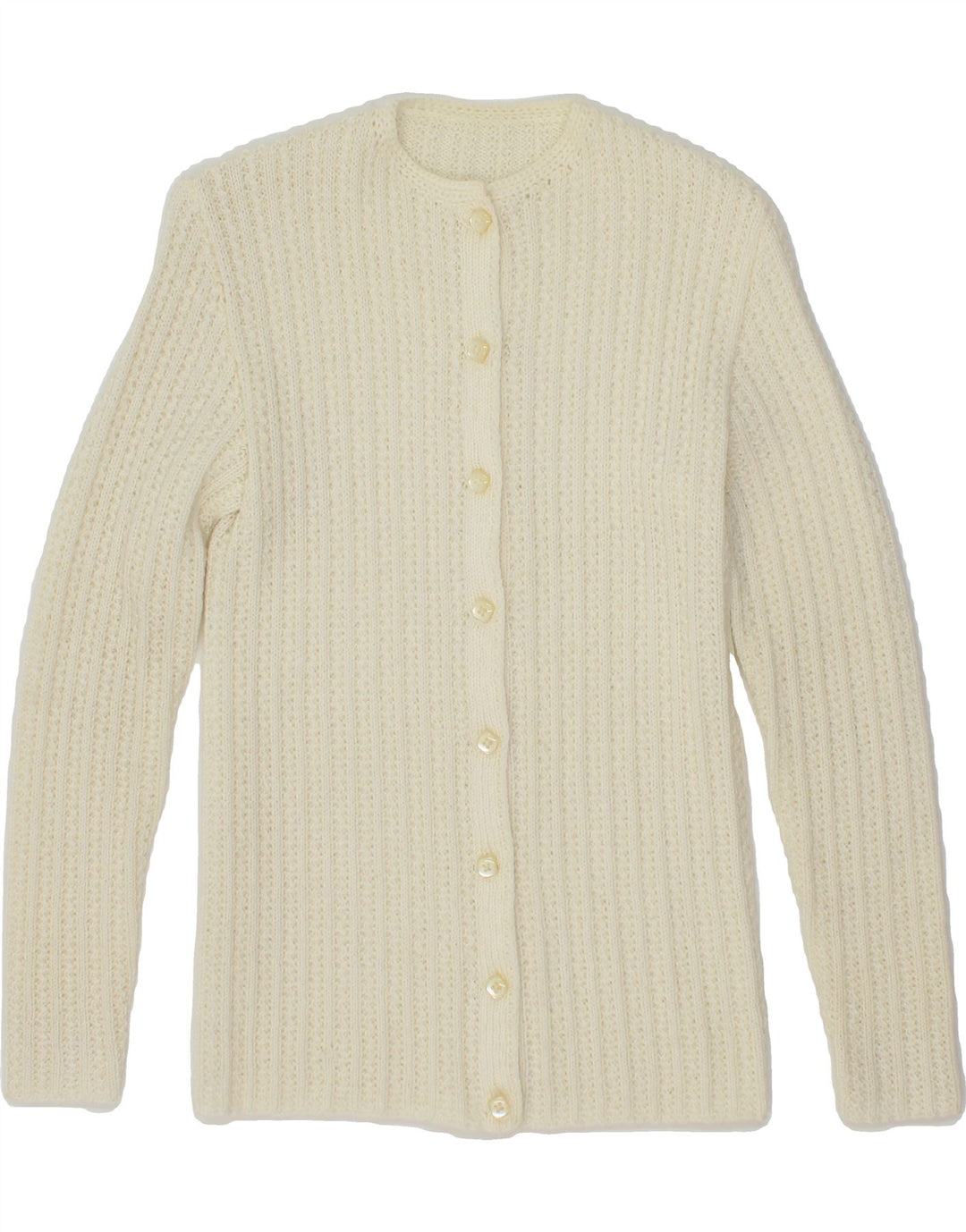 VINTAGE Womens Cardigan Sweater UK 4 XS Off White Vintage Vintage and Second-Hand Vintage from Messina Hembry 