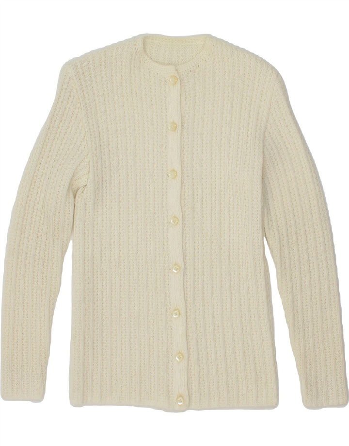 VINTAGE Womens Cardigan Sweater UK 4 XS Off White Vintage Vintage and Second-Hand Vintage from Messina Hembry 