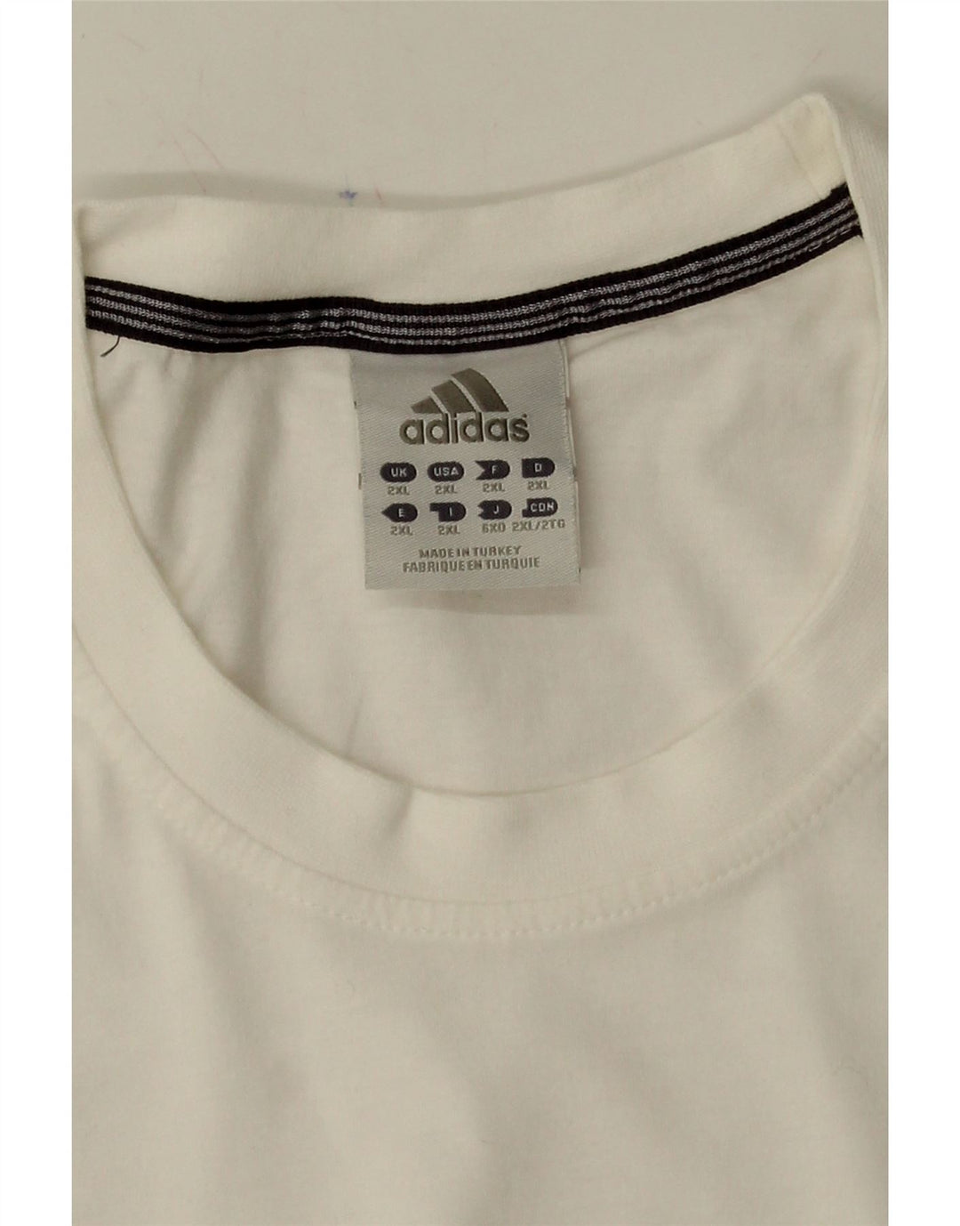 ADIDAS Mens T-Shirt Top 2XL White Cotton Vintage Adidas and Second-Hand Adidas from Messina Hembry 