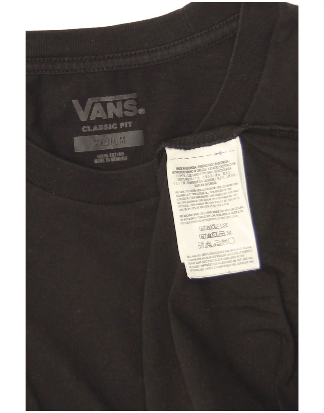 Camiseta Vans Masculina Classic Fit Top Médio Algodão Preto
