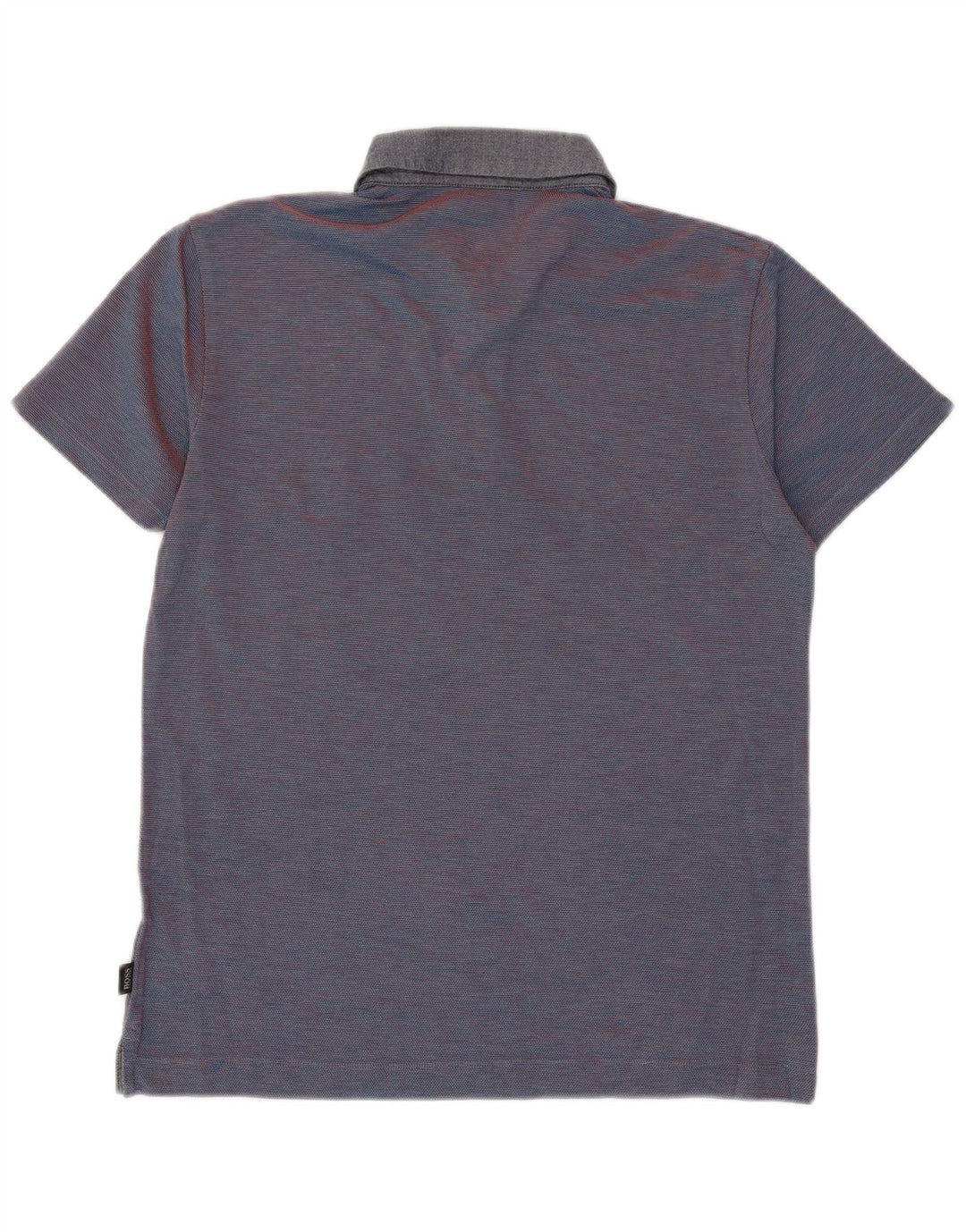 Camisa polo masculina Hugo Boss Slim Fit grande algodão listrado azul marinho