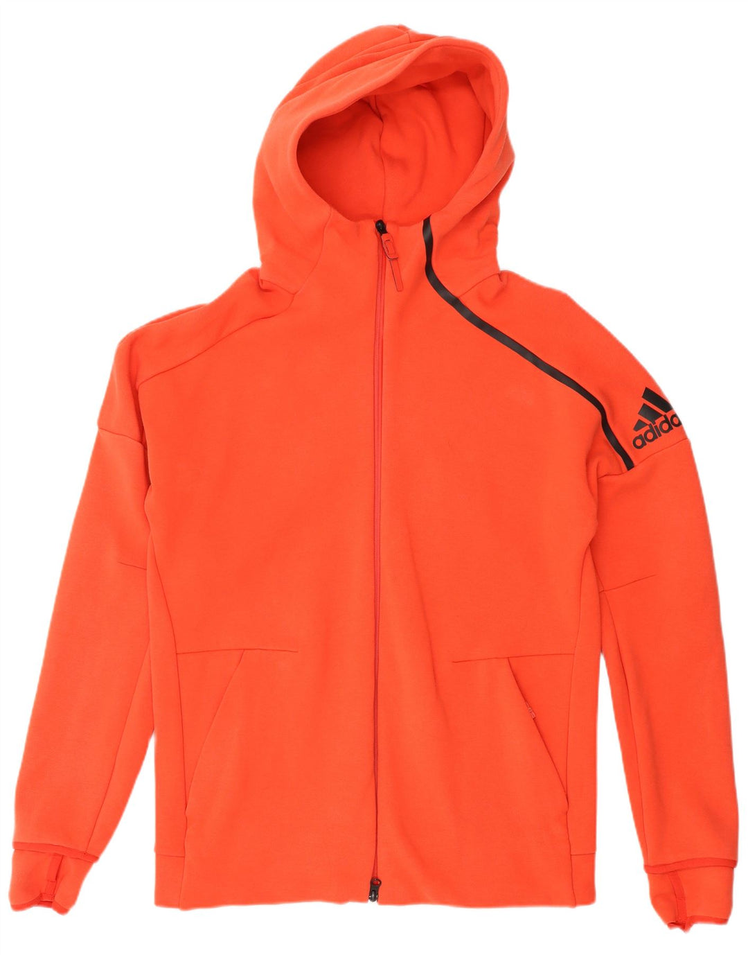 Suéter adidas masculino com capuz e zíper gráfico médio vermelho