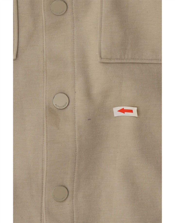 Jaqueta bomber masculina Marks & Spencer Autograph Reino Unido 40 grande poliéster bege