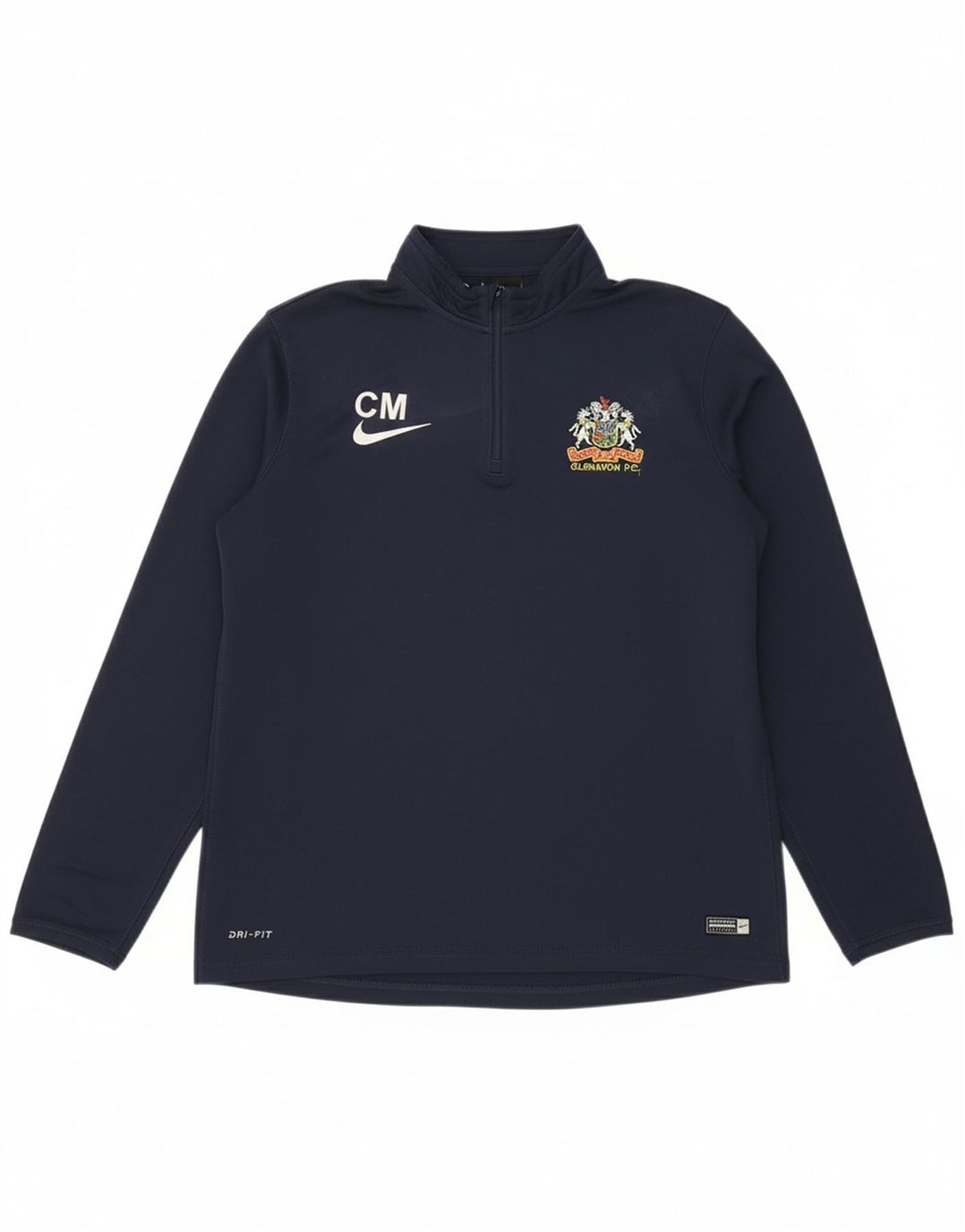 NIKE Masculino Dri Fit Zip Neck Pullover Treino Top Grande Azul Marinho