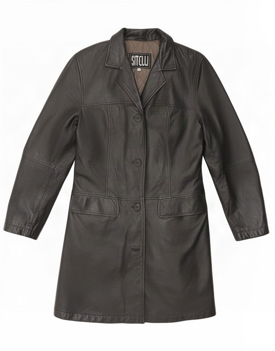 Casaco de couro feminino Sitelli IT 42 médio preto