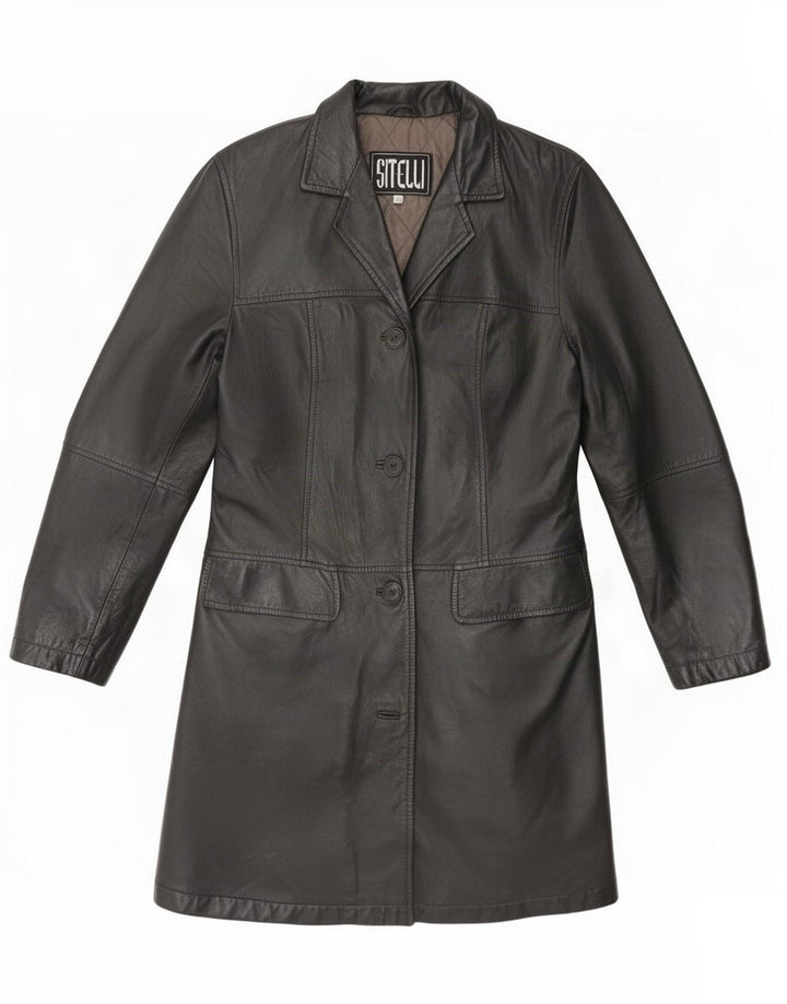 Casaco de couro feminino Sitelli IT 42 médio preto